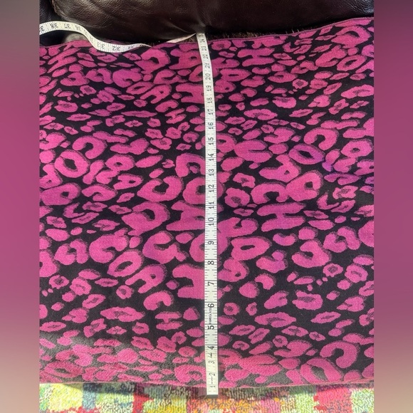 Coach Pinkish Purple and Black Animal Print Scarf - Picture 2 of 6